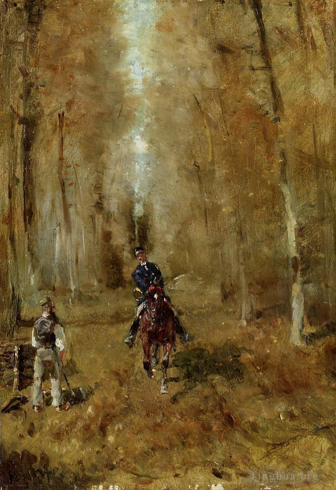 亨利·德·图卢兹·劳特累克作品《刺猬与樵夫,1882》