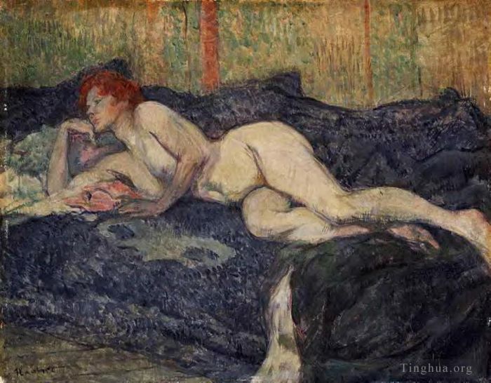亨利·德·图卢兹·劳特累克 的油画作品 -  《裸体斜倚,1897》