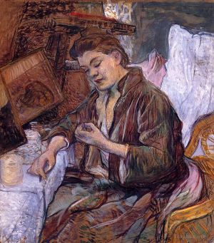 艺术家亨利·德·图卢兹·劳特累克作品《厕所女士法布尔,1891》
