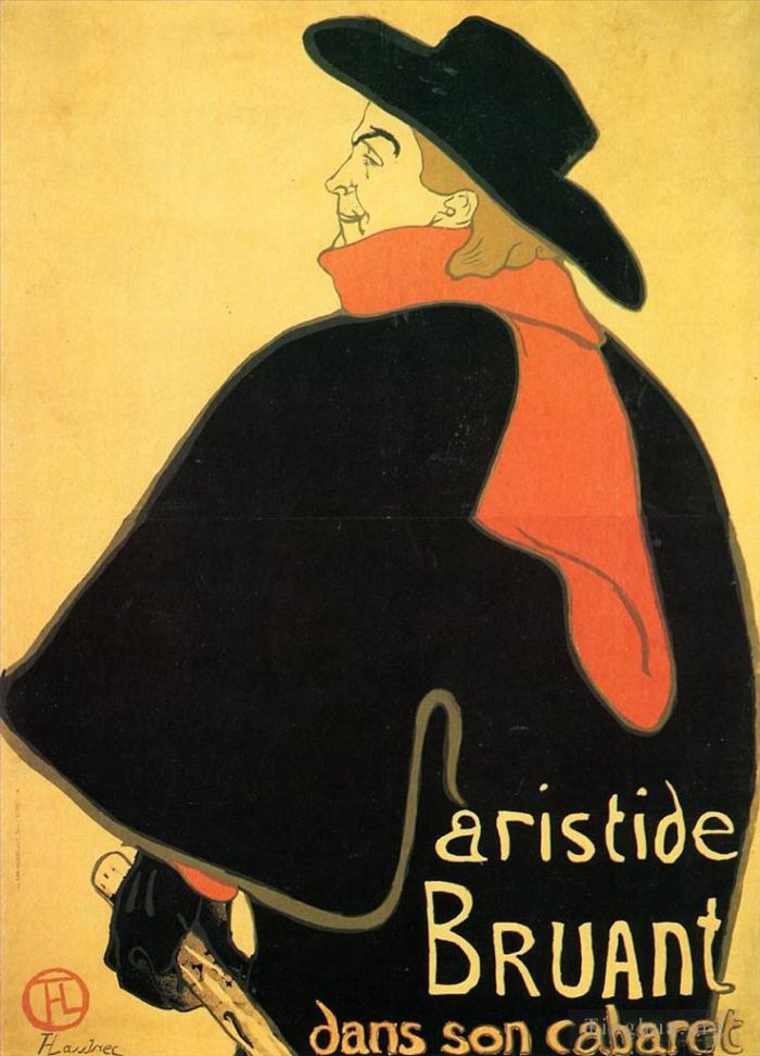 亨利·德·图卢兹·劳特累克 的各类绘画作品 -  《阿里斯特德·布鲁安德,(Aristede,Bruand),在他的歌舞表演中》