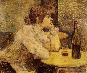 艺术家亨利·德·图卢兹·劳特累克作品《宿醉又名饮酒者》