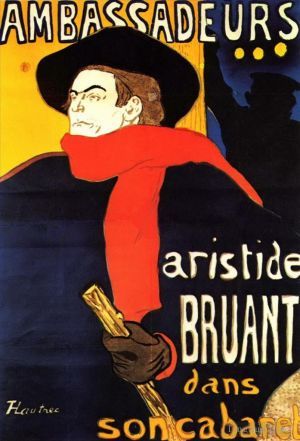 艺术家亨利·德·图卢兹·劳特累克作品《阿里斯蒂德·布伦特大使在他的歌舞表演中,1892,年》