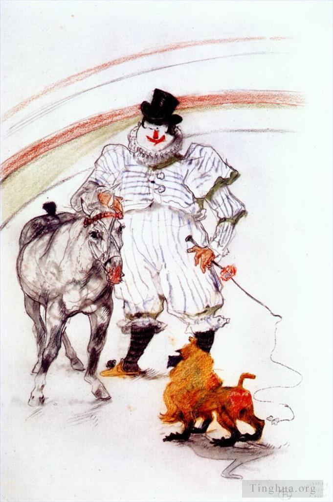 亨利·德·图卢兹·劳特累克作品《马戏团的马和猴子盛装舞步,1899》
