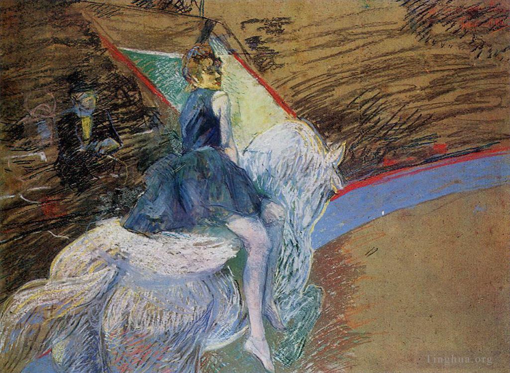 亨利·德·图卢兹·劳特累克作品《费尔南多马戏团骑白马,1888》