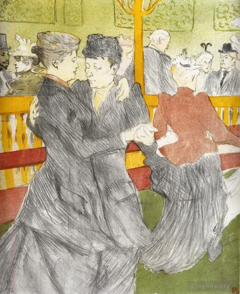 亨利·德·图卢兹·劳特累克作品《1897,年在红磨坊跳舞》