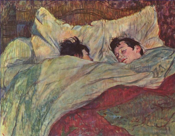 亨利·德·图卢兹·劳特累克 的各类绘画作品 -  《躺在床上,1893》