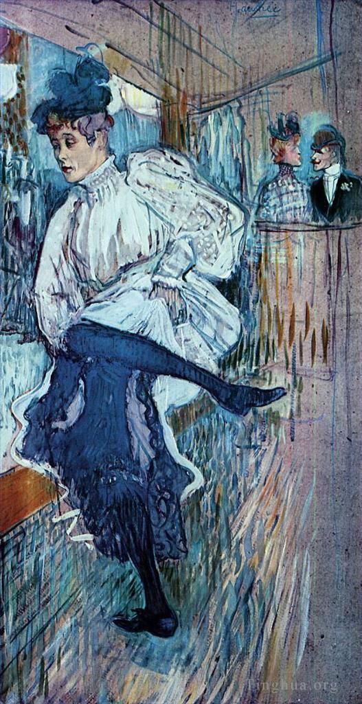 亨利·德·图卢兹·劳特累克 的各类绘画作品 -  《简·艾薇儿跳舞,1891》