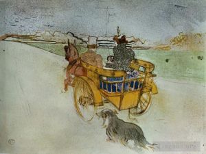 艺术家亨利·德·图卢兹·劳特累克作品《La,charrette,anglaise,英国狗车,1897,年》