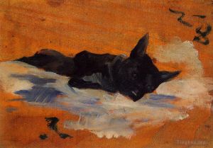 艺术家亨利·德·图卢兹·劳特累克作品《小狗,1888》