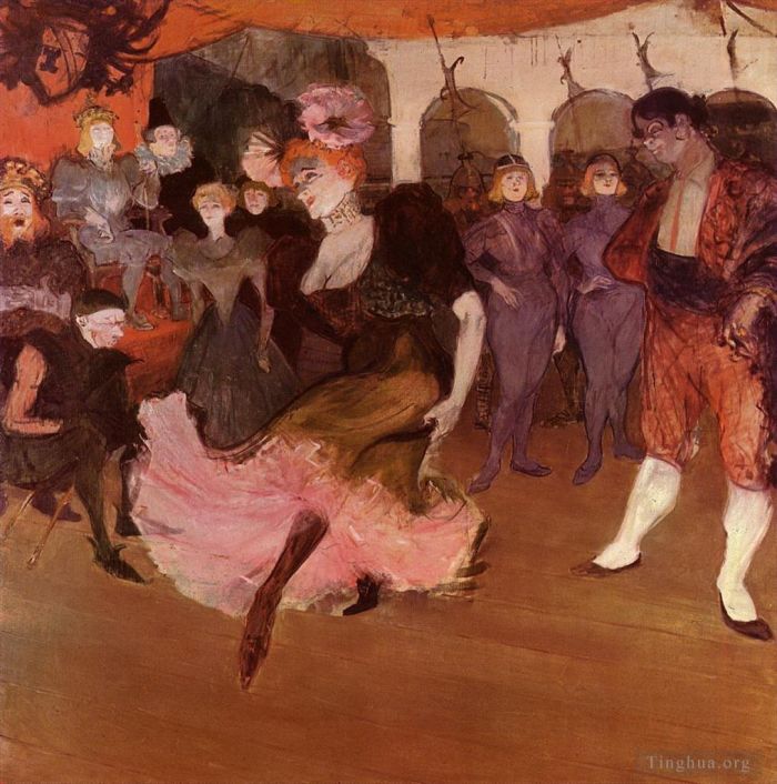 亨利·德·图卢兹·劳特累克 的各类绘画作品 -  《Marcelle,Lender,在,1895,年的,Chilperic,中穿着波莱罗舞曲》