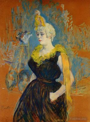 艺术家亨利·德·图卢兹·劳特累克作品《小丑茶又高,1895》
