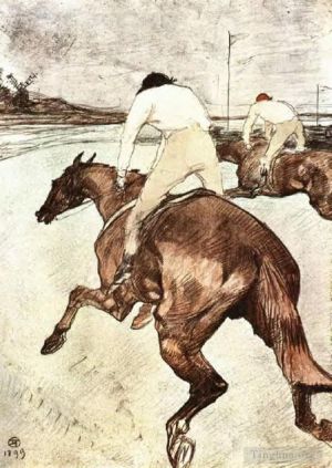 艺术家亨利·德·图卢兹·劳特累克作品《骑师,1899》