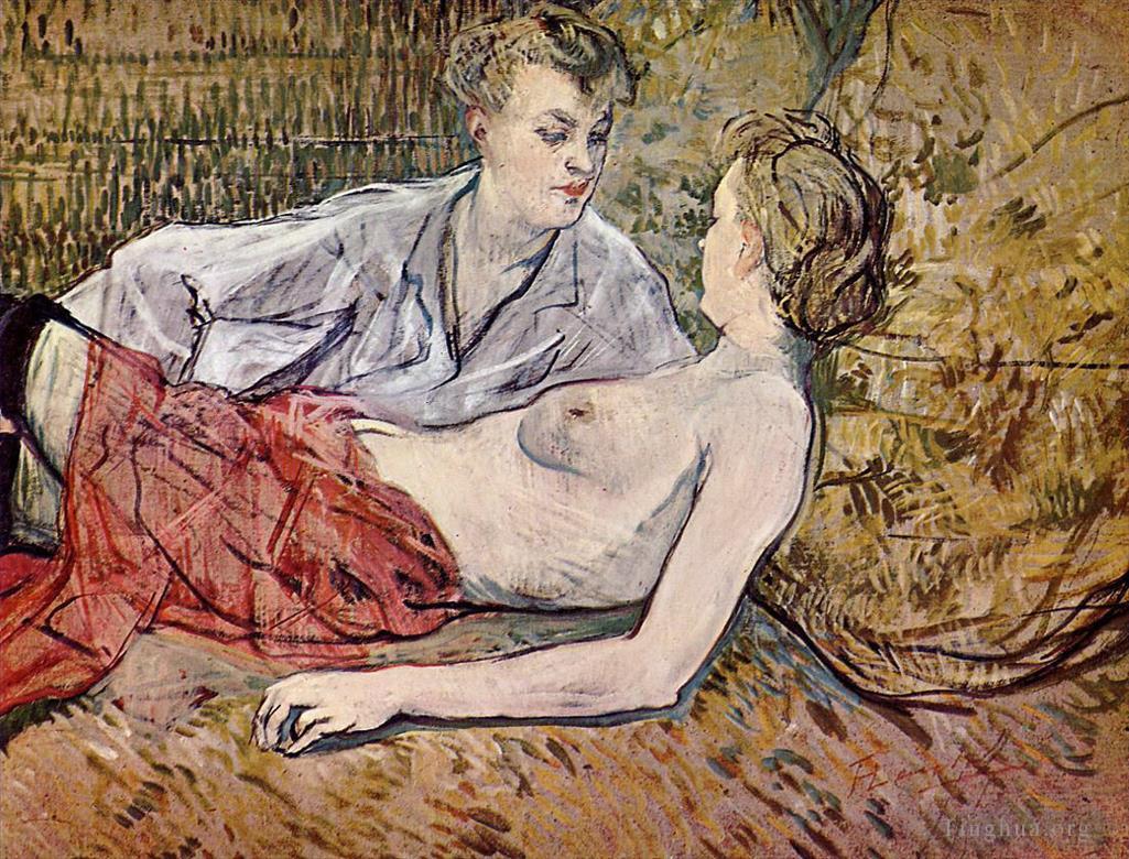 亨利·德·图卢兹·劳特累克作品《两个朋友,1891》