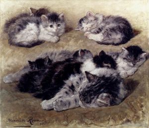 艺术家亨利艾特·罗纳·克尼普作品《对猫的研究》