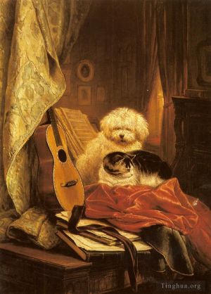 艺术家亨利艾特·罗纳·克尼普作品《最好的朋友动物狗》