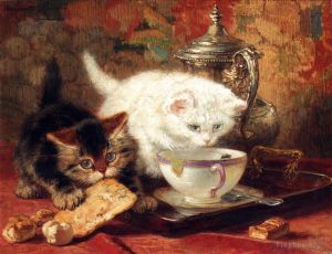 艺术家亨利艾特·罗纳·克尼普作品《下午茶》
