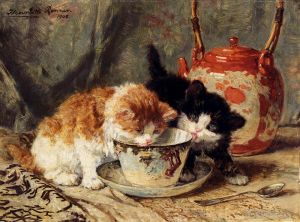 艺术家亨利艾特·罗纳·克尼普作品《下午茶时间》