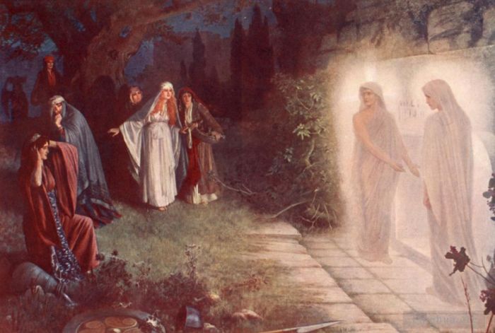 赫伯特·古斯塔夫·施迈茨 的油画作品 -  《赫伯特复活之夜》