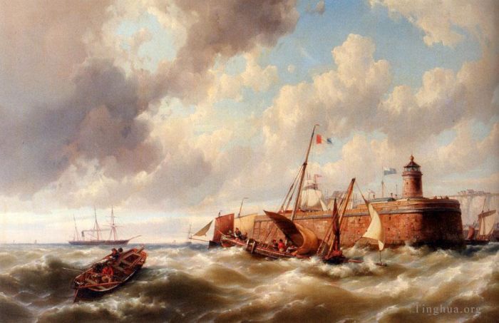 赫曼努斯·库库克·森尔 的油画作品 -  《Jr,几乎安全抵达港口》
