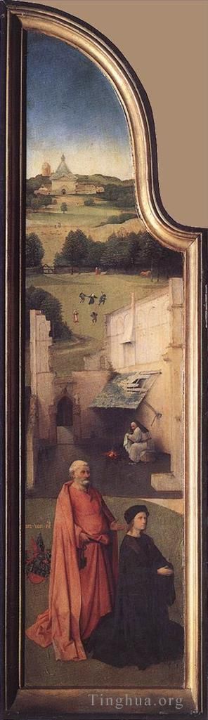 希罗宁姆斯·博希 的油画作品 -  《圣彼得与捐赠者的道德》