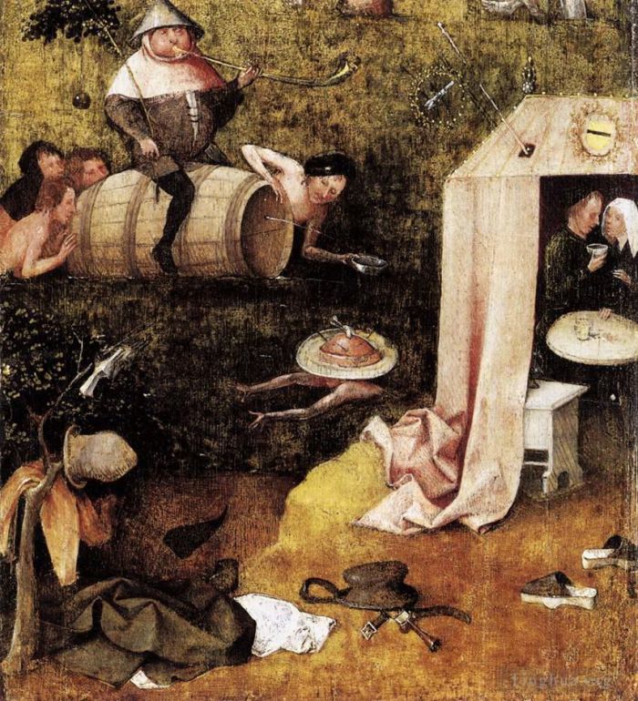 希罗宁姆斯·博希 的油画作品 -  《贪食和色欲的寓言,1500》