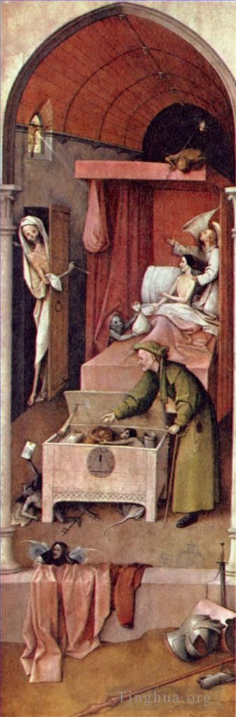 希罗宁姆斯·博希 的油画作品 -  《死亡与守财奴,1516》
