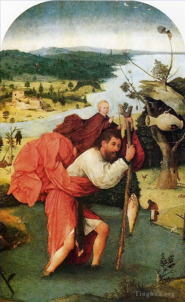 希罗宁姆斯·博希 的油画作品 -  《圣克里斯托弗》