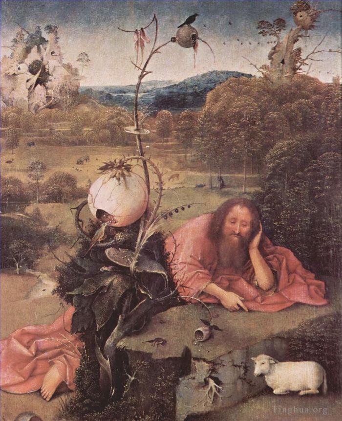 希罗宁姆斯·博希 的油画作品 -  《冥想中的施洗者圣约翰,1499》