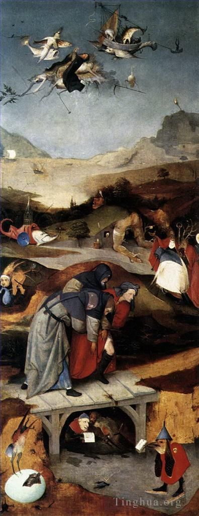 希罗宁姆斯·博希 的油画作品 -  《圣安东尼奥的诱惑,1506》