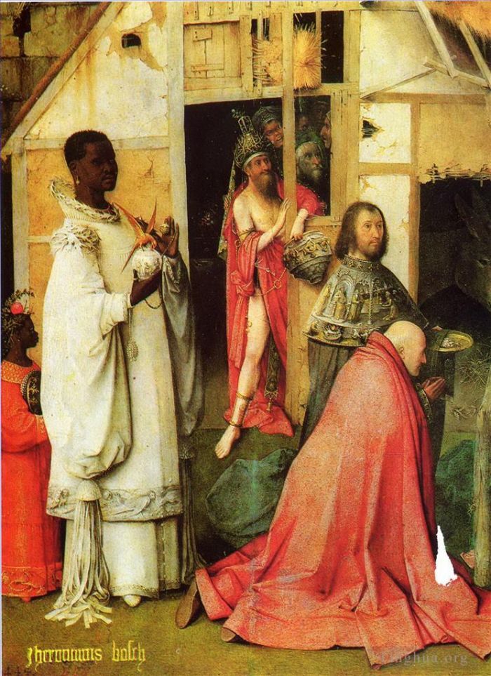 希罗宁姆斯·博希 的油画作品 -  《贤士的崇拜,1511》