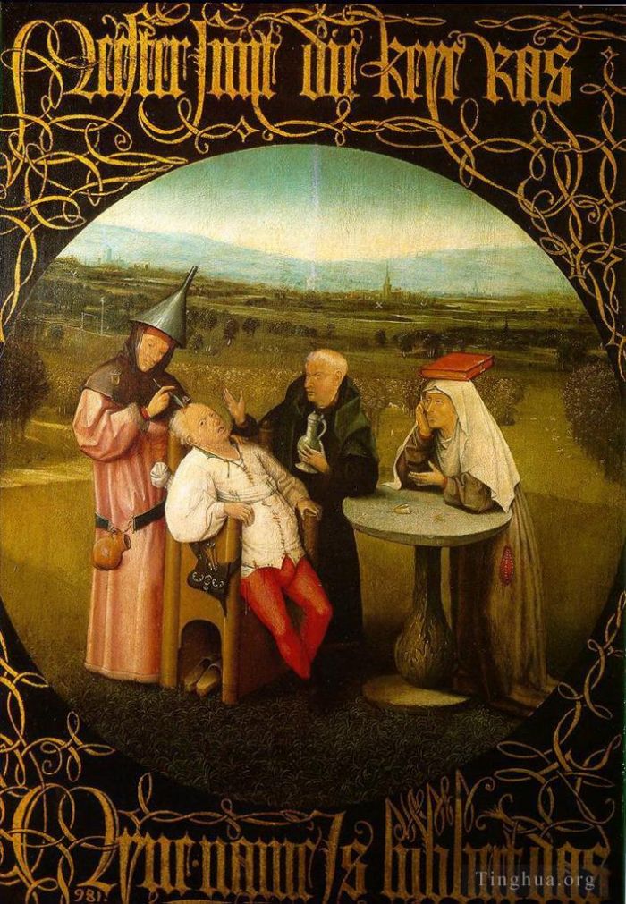 希罗宁姆斯·博希 的油画作品 -  《治愈愚蠢的方法》
