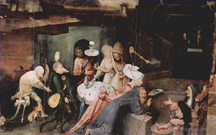 希罗宁姆斯·博希 的油画作品 -  《圣安东尼奥的诱惑,1514》