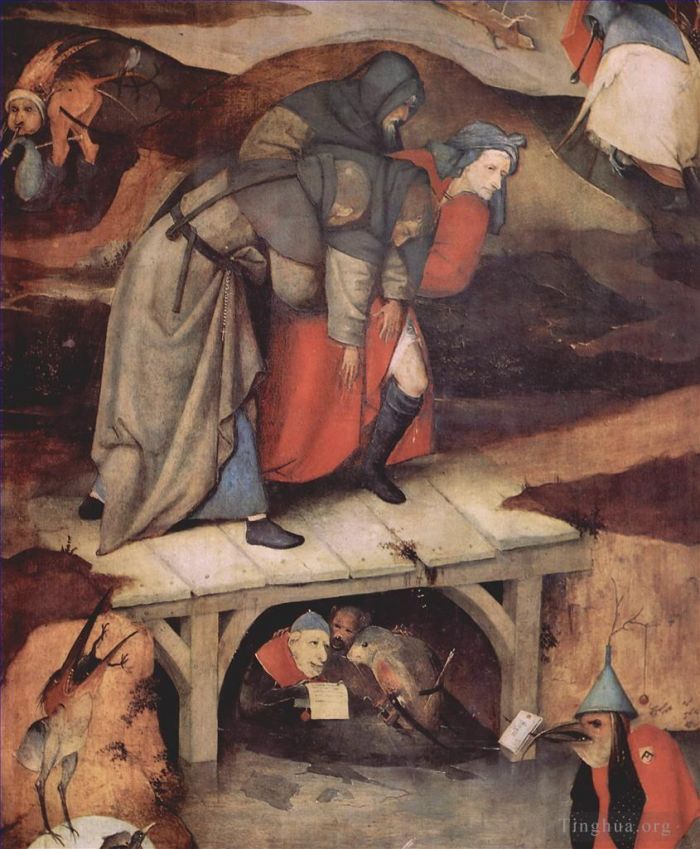 希罗宁姆斯·博希 的油画作品 -  《圣安东尼奥的诱惑,1516》