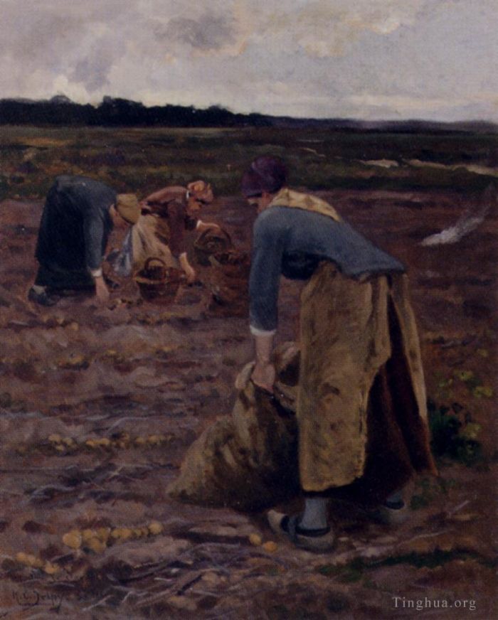 希波吕忒·卡米尔·德尔皮 的油画作品 -  《马铃薯采集者伊波利特·卡米尔·德尔佩》