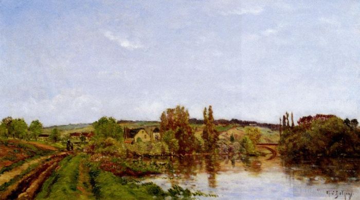 希波吕忒·卡米尔·德尔皮 的油画作品 -  《沿着河边散步》