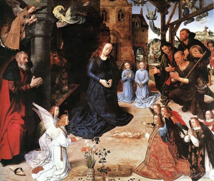雨果·凡·德·古斯 的油画作品 -  《牧羊人的崇拜》