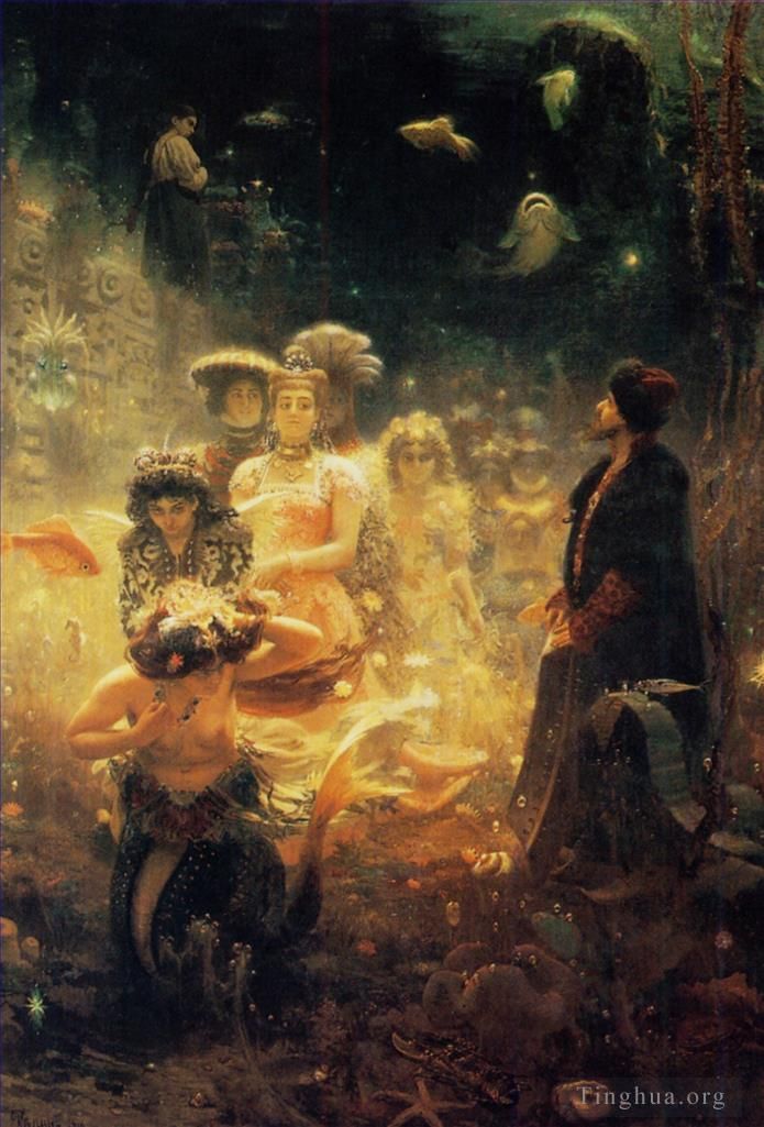 伊里亚·叶菲莫维奇·列宾 的油画作品 -  《海底俄罗斯现实主义》