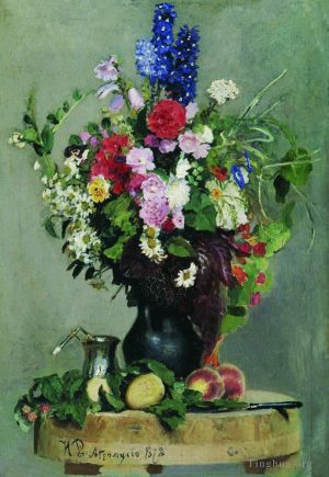 艺术家伊里亚·叶菲莫维奇·列宾作品《一束鲜花,1878》