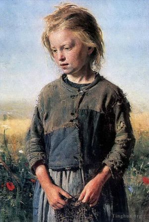 艺术家伊里亚·叶菲莫维奇·列宾作品《渔女,1874》