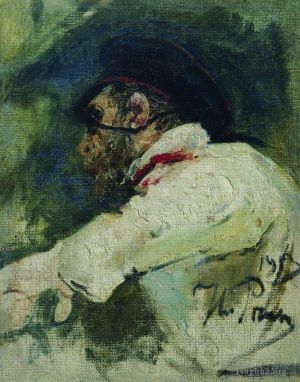 艺术家伊里亚·叶菲莫维奇·列宾作品《穿白夹克的男人,1913》