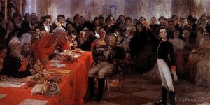 艺术家伊里亚·叶菲莫维奇·列宾作品《普希金于,181,年,1,月在学园表演，在,1911,年沙皇村朗读他的诗作回忆》