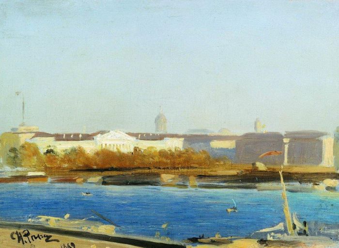伊里亚·叶菲莫维奇·列宾 的油画作品 -  《金钟1869》