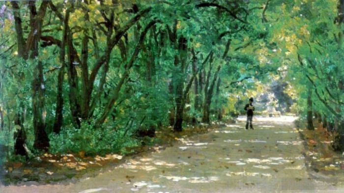 伊里亚·叶菲莫维奇·列宾 的油画作品 -  《卡恰诺夫卡公园小巷,1880》