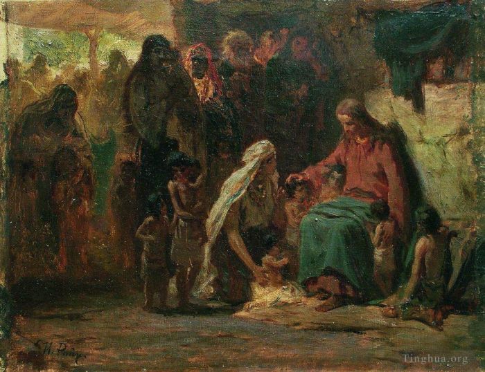 伊里亚·叶菲莫维奇·列宾 的油画作品 -  《祝福孩子们》