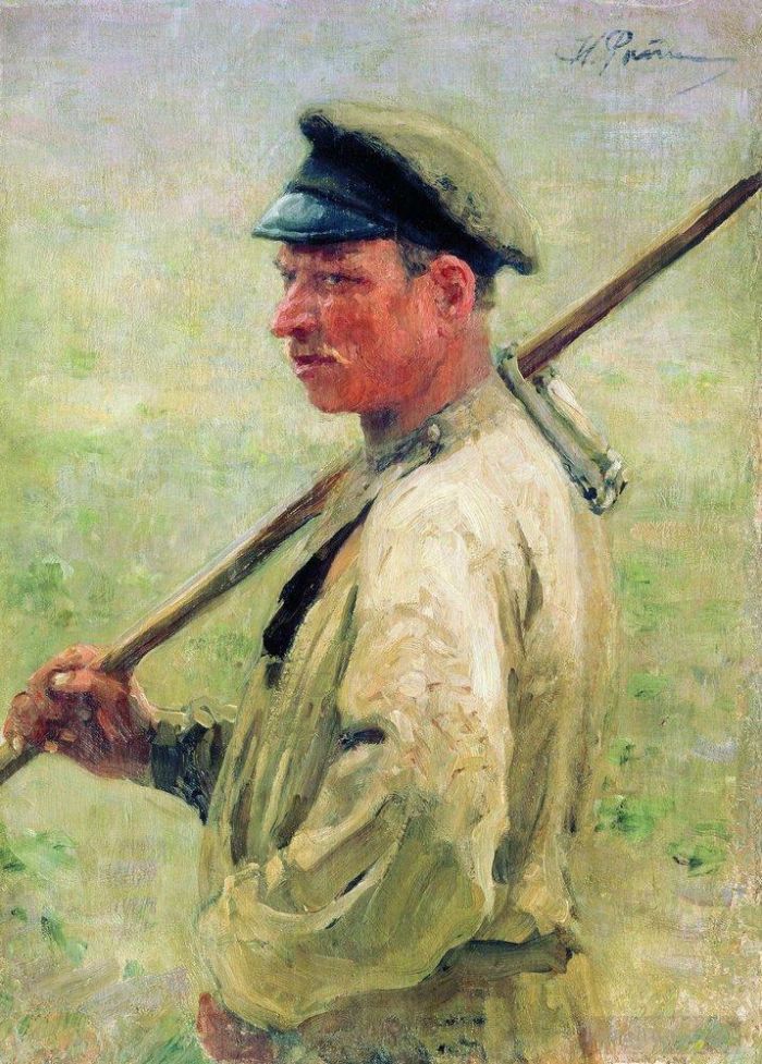 伊里亚·叶菲莫维奇·列宾 的油画作品 -  《利特文·兹德拉夫涅沃,斩波器,1897》