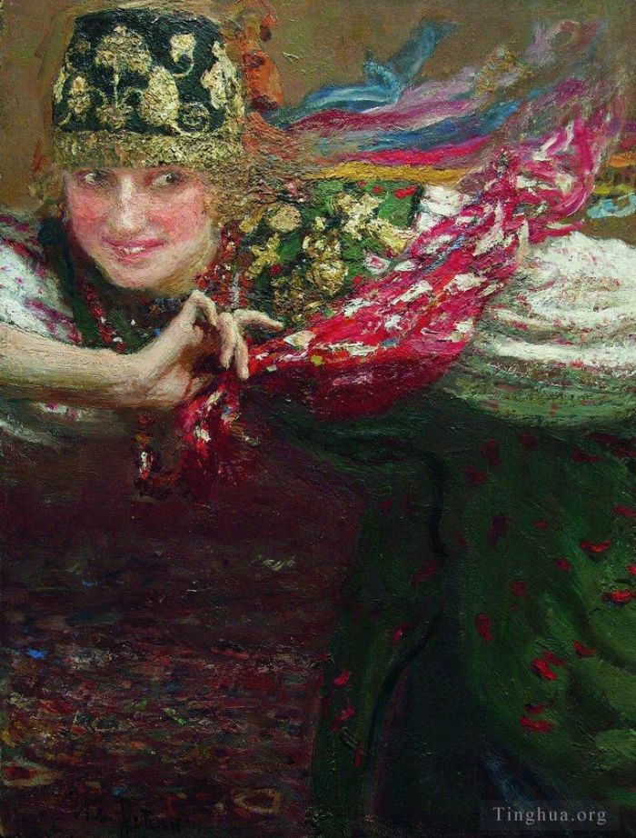 伊里亚·叶菲莫维奇·列宾 的油画作品 -  《跳舞的女人》