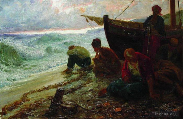 伊里亚·叶菲莫维奇·列宾 的油画作品 -  《黑海自由的终结》