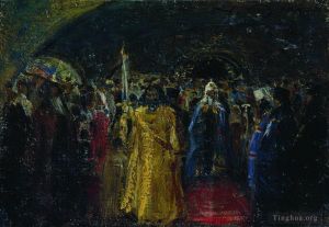 艺术家伊里亚·叶菲莫维奇·列宾作品《族长,Hermogenes,退出,1881》