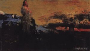 艺术家伊里亚·叶菲莫维奇·列宾作品《跟着我撒旦,1891》