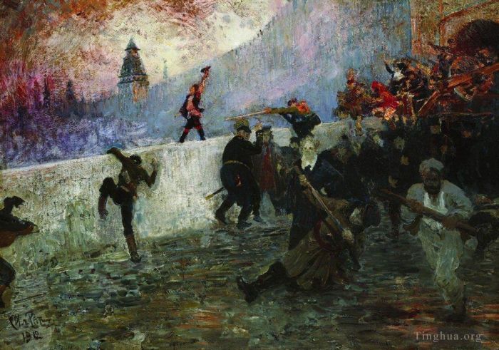 伊里亚·叶菲莫维奇·列宾 的油画作品 -  《1811912年被围困的莫斯科》